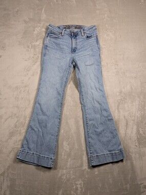 Wrangler Womens 28x30 High Rise Trouser Jeans Light Wash Flare Wide Leg 11232142
